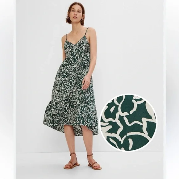GAP | Dresses | Gap Green And White Floral Sundress | Poshmark